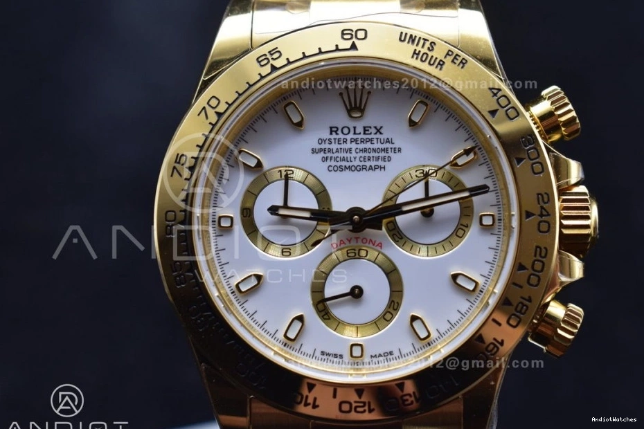 White OnTrend Best YG Daytona 743 Dial Bracelet 1:1 Edition BTF 116508 SA on 0106